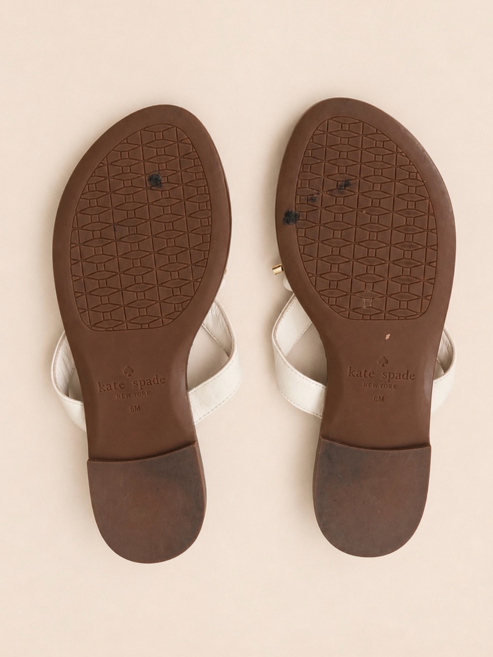 Kate Spade Charles White Leather Bow Sandals Size 6M - Picture 6 of 11